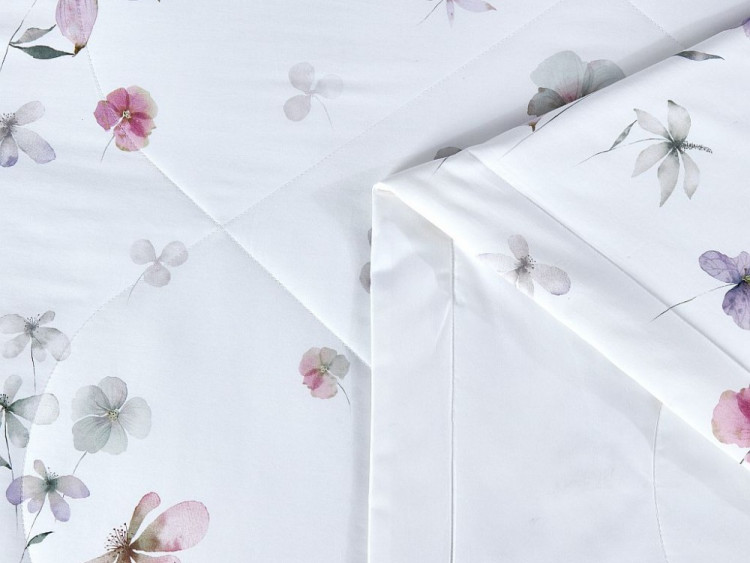 Постельное белье с летним одеялом из египетского хлопка Premium ASABELLA Ботаника 50х70 (2шт) 1,5-спальное