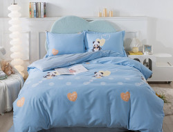 Постельное белье фланелевое TANGO MOMAE Panda blue 50х70 (2шт) евро