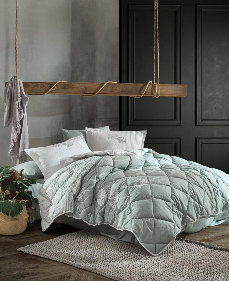 Покрывало из хлопка стеганое KARVEN Y923 LUVI V1 MINT 180х240 с наволочкой 50х70