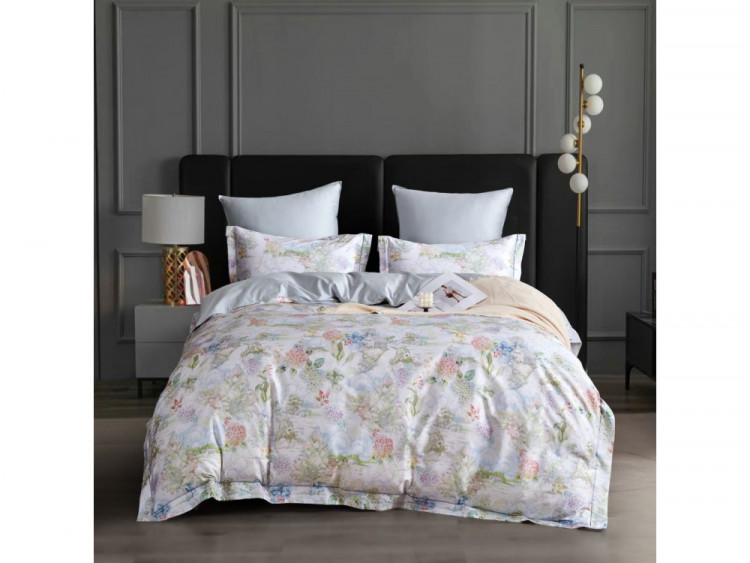 Постельное белье из египетского хлопка Premium ASABELLA Акварель 50х70 (2шт) и 70х70 (2шт) семейное