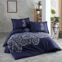 Постельное белье из ранфорса KARVEN N023/1 NILLA NAVY BLUE V-1 50х70 (2шт) евро