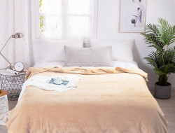 Плед однотонный из микрофибры TANGO SPIGA SP-01 бежевый 200х220