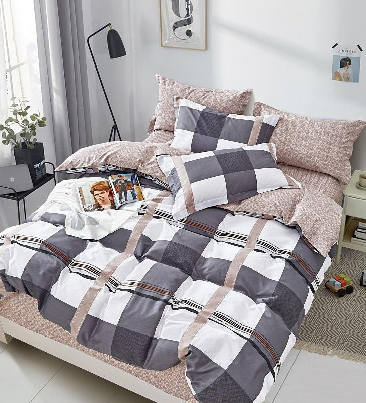 Постельное белье из твила TANGO квадри 50х70 (2шт) 2-спальное