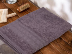 Полотенце махровое хлопковое KARVEN PETEK BORDUR DUZ H5160 LUX COTTON k-lila 70х140