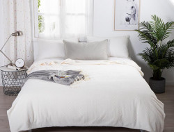 Плед однотонный из микрофибры TANGO SPIGA SP-10 кремовый 150х200