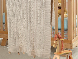 Плед детский из акрила KARVEN D035 V1 бежевый 90х115