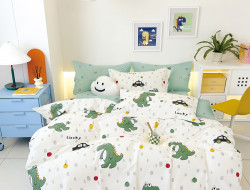 Постельное белье из твил-сатина TANGO lucky dino 50х70 (2шт) 1,5-спальное