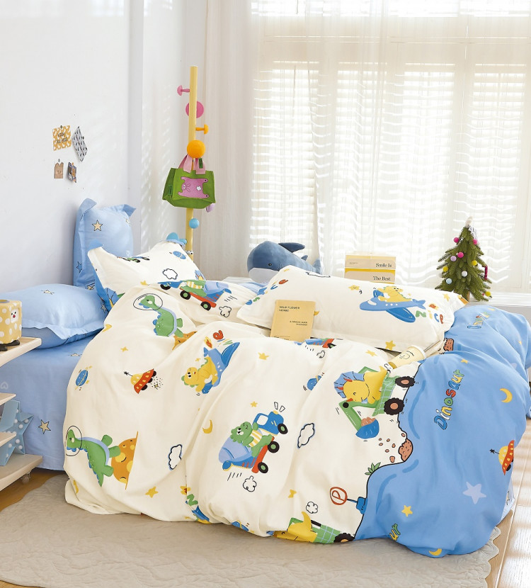 Постельное белье из твил-сатина TANGO диномир 50х70 (2шт) 1,5-спальное