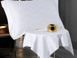 Постельное белье с летним одеялом из хлопкового жаккарда ASABELLA Гексагон 50х70 (2шт) евро