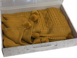Плед детский из акрила KARVEN D035 горчичный 90х115
