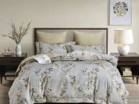 Постельное белье из фланели с простыней на резинке 160х200 ASABELLA Единение 50х70 (2шт) и 70х70 (2шт) евро