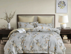 Постельное белье из фланели с простыней на резинке 160х200 ASABELLA Единение 50х70 (2шт) и 70х70 (2шт) евро