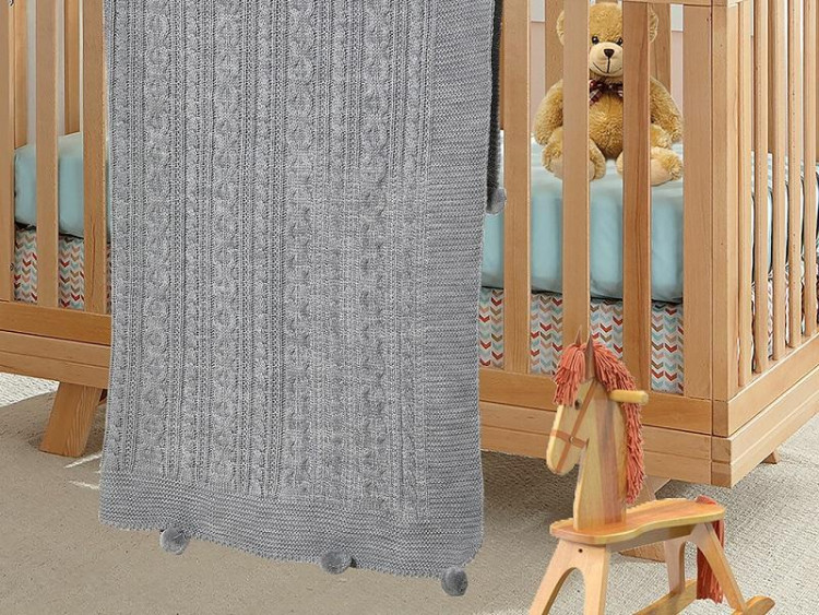 Плед детский из акрила KARVEN D035 V1 темно-серый 90х115