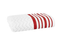 Полотенце махровое TAC LINE RED бело-красное 50х90