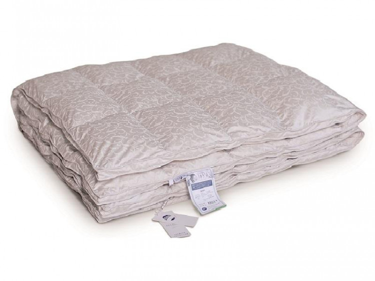 Одеяло кассетное из серого гусиного пуха BELPOL DIAMOND 200х200 очень теплое