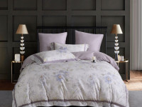 Постельное белье фланелевое из тенсела ASABELLA Лиловая дымка 50х70 (2шт), 70х70 (2шт) евро