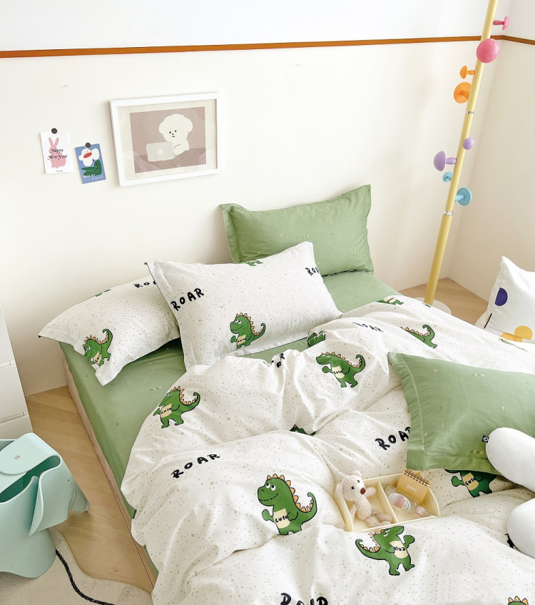 Постельное белье из твил-сатина TANGO динозаврики 70х70 (2шт) 1,5-спальное