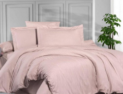 Постельное белье из страйп сатина KARVEN N164-SS-008 SOMON персиковое 50х70 (2шт), 70х70 (2шт) семейное